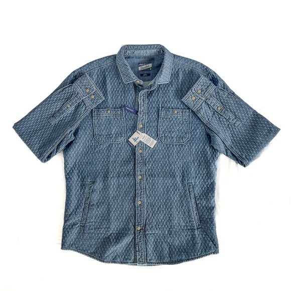 NWT johnnie-o Haskell Quilted Indigo Shacket Men's Size Medium Color Indigo - Picture 1 of 8